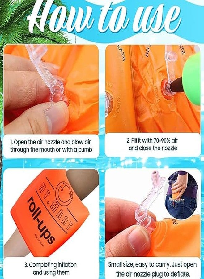 SUNBEET Inflatable Arm Swimming Floats Bands Floatation Water Wings Swimming Arm Ring Floatie for Children and Adults Eather Float Band - Image 4